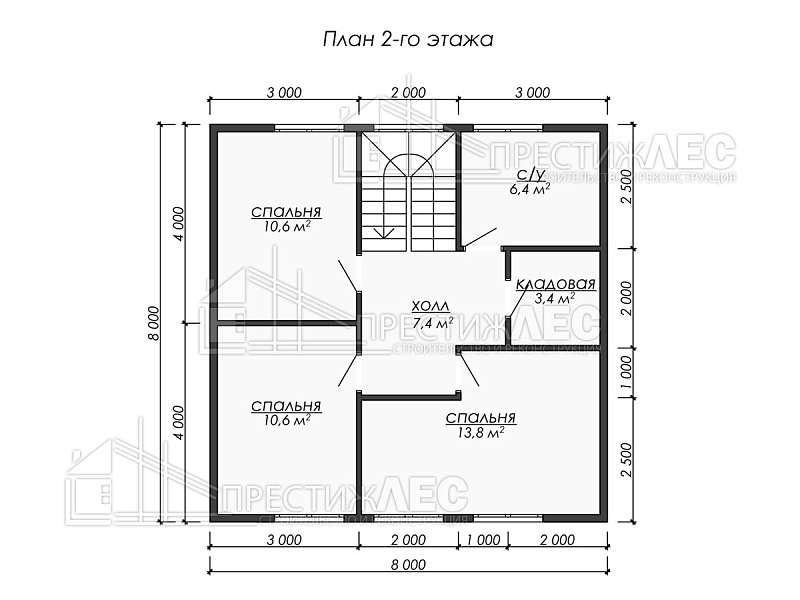 Каркасный дом "ДК223" 10x8 Площадь 125,2 м2